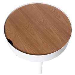 MESA AUXILIAR ANDREW DE CHAPA ROBLE Y METAL