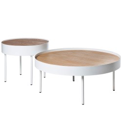 MESA AUXILIAR ANDREW DE CHAPA ROBLE Y METAL