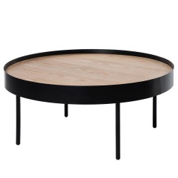 MESA DE CENTRO BILL DE CHAPA ROBLE Y METAL