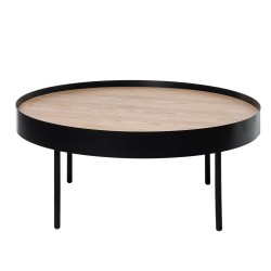 MESA DE CENTRO BILL DE CHAPA ROBLE Y METAL