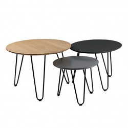MESAS DE CENTRO FABIO-NERO REDONDAS