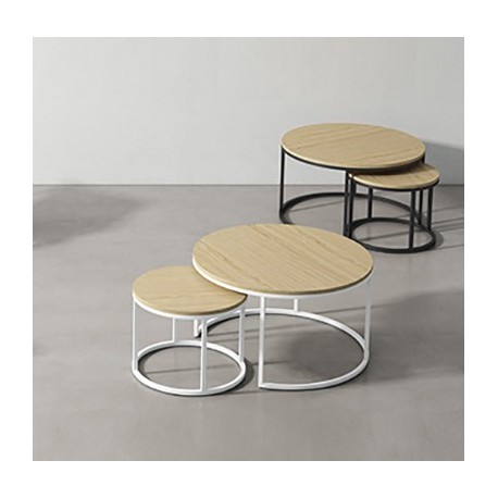 JUEGO DE MESA DE CENTRO ADRIANO REDONDAS