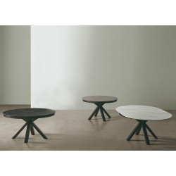 MESA REDONDA EXTENSIBLE ZURI DE PORCELANICO