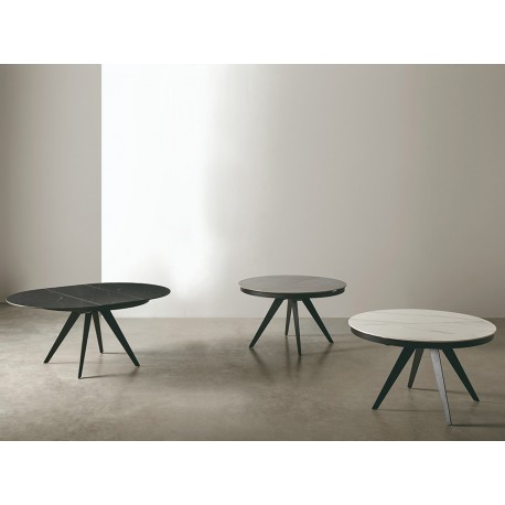 MESA REDONDA EXTENSIBLE LUNA DE PORCELANICO