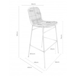 TABURETE DE RATAN CARLO