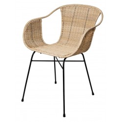 SILLA DE RATAN ALLEGRA CON BRAZOS