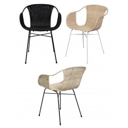 SILLA DE RATAN ALLEGRA CON BRAZOS