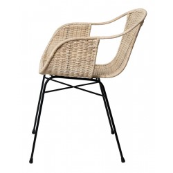 SILLA DE RATAN ALLEGRA CON BRAZOS