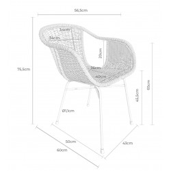 SILLA DE RATAN ALLEGRA CON BRAZOS