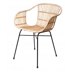 SILLA CON BRAZOS NANCY DE RATAN TRENZADO