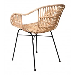 SILLA CON BRAZOS NANCY DE RATAN TRENZADO