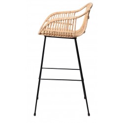 TABURETE CON BRAZOS GIAN DE RATAN TRENZADO