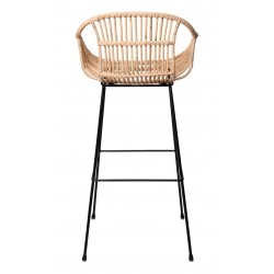 TABURETE CON BRAZOS GIAN DE RATAN TRENZADO