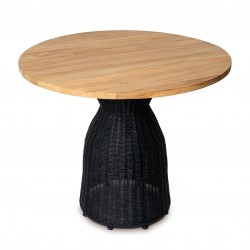 MESA DE TECA CHIARA CON EL PIE DE RATAN