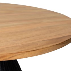 MESA DE TECA CHIARA CON EL PIE DE RATAN