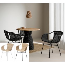 SILLA DE RATAN ALLEGRA CON BRAZOS