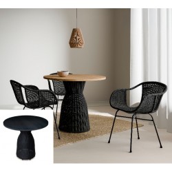 MESA DE TECA CHIARA CON EL PIE DE RATAN