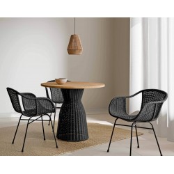 SILLA DE RATAN ALLEGRA CON BRAZOS