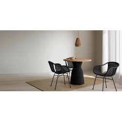 SILLA DE RATAN ALLEGRA CON BRAZOS