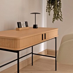 ESCRITORIO CORNELL DE CHAPA DE ROBLE NATURAL