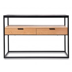CONSOLA YURI DE METAL Y MADERA ROBLE