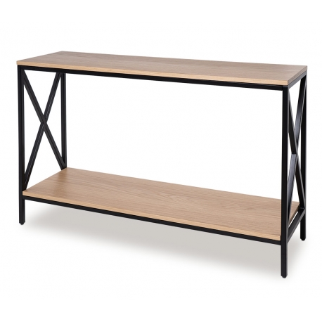 CONSOLA RIGA DE MADERA DE ROBLE Y METAL