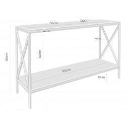 CONSOLA RIGA DE MADERA DE ROBLE Y METAL