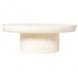 MESA DE CENTRO OVALADA IMARAN DE MANGO Y SIMIL CEMENT