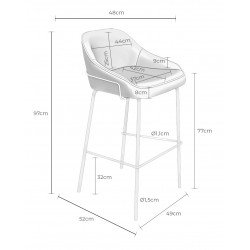 TABURETE TAPIZADO ARNY-LOUIS