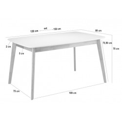 MESA EXTENSIBLE ENMA-KENNA DE ESTILO NORDICO