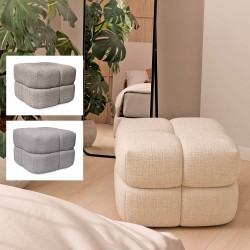 PUFF TROY TAPIZADO ACOLCHADO DE DISEÑO MODERNO