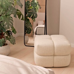 PUFF TROY TAPIZADO ACOLCHADO DE DISEÑO MODERNO