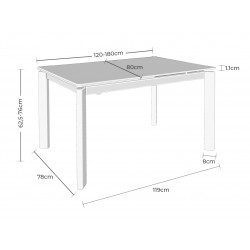 MESA EXTENSIBLE CONSTANCE CON TAPA DE PORCELÁNICO