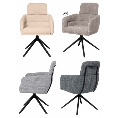 SILLA GIRATORIA JANICE DE TAPIZADO SUAVE