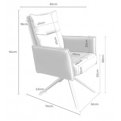 SILLA GIRATORIA ELLEN TAPIZADA CON MUELLES ENSACADOS