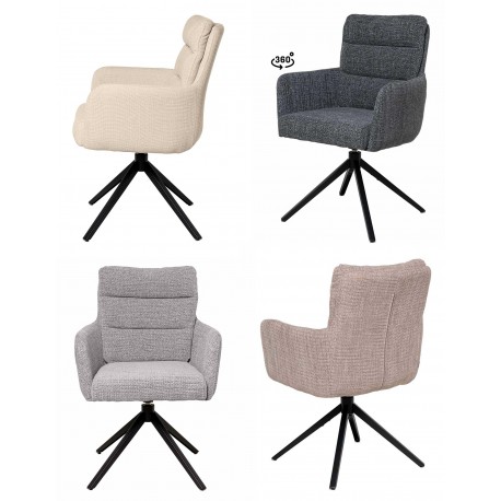 SILLA GIRATORIA LISETTE TAPIZADA EN POLIÉSTER