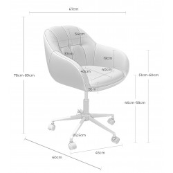 SILLA DE OFICINA CANTERBURY GIRATORIA Y ERGONÓMICA