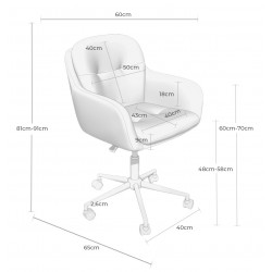 SILLA DE OFICINA ONTARIO CON RUEDAS Y ALTURA AJUSTABLE