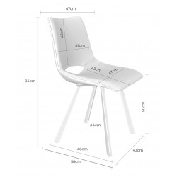 SILLA TAPIZADA BRIANA CON PATAS DE METAL