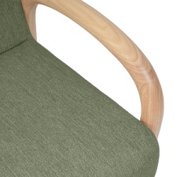 BUTACA TAPIZADA DOROTHY CON BRAZOS DE MADERA DE HEVEA