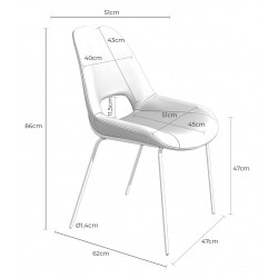SILLA TAPIZADA SIMONA CON EL RESPALDO ABIERTO