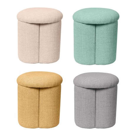 PUFF TAPIZADO LYAN EN COLORES NATURALES