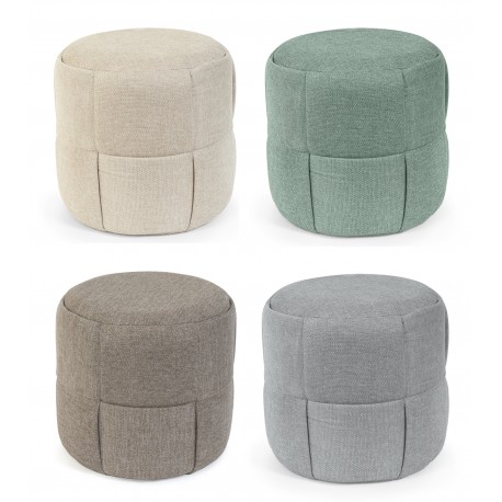 PUFF REDONDO ELIAS CON TAPIZADO TEXTURIZADO