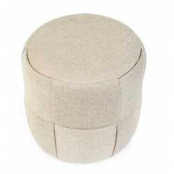 PUFF REDONDO ELIAS CON TAPIZADO TEXTURIZADO