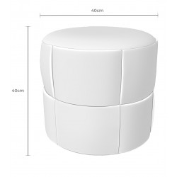 PUFF REDONDO ELIAS CON TAPIZADO TEXTURIZADO