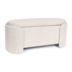 BANQUETA CON ALMACENAJE BERNICE TAPIZADA EN TONOS SUAVES