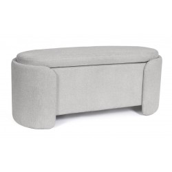 BANQUETA CON ALMACENAJE BERNICE TAPIZADA EN TONOS SUAVES