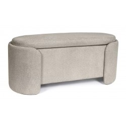BANQUETA CON ALMACENAJE BERNICE TAPIZADA EN TONOS SUAVES