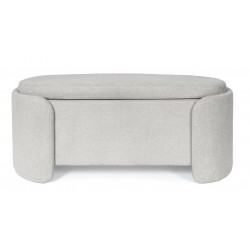 BANQUETA CON ALMACENAJE BERNICE TAPIZADA EN TONOS SUAVES