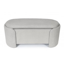 BANQUETA CON ALMACENAJE BERNICE TAPIZADA EN TONOS SUAVES